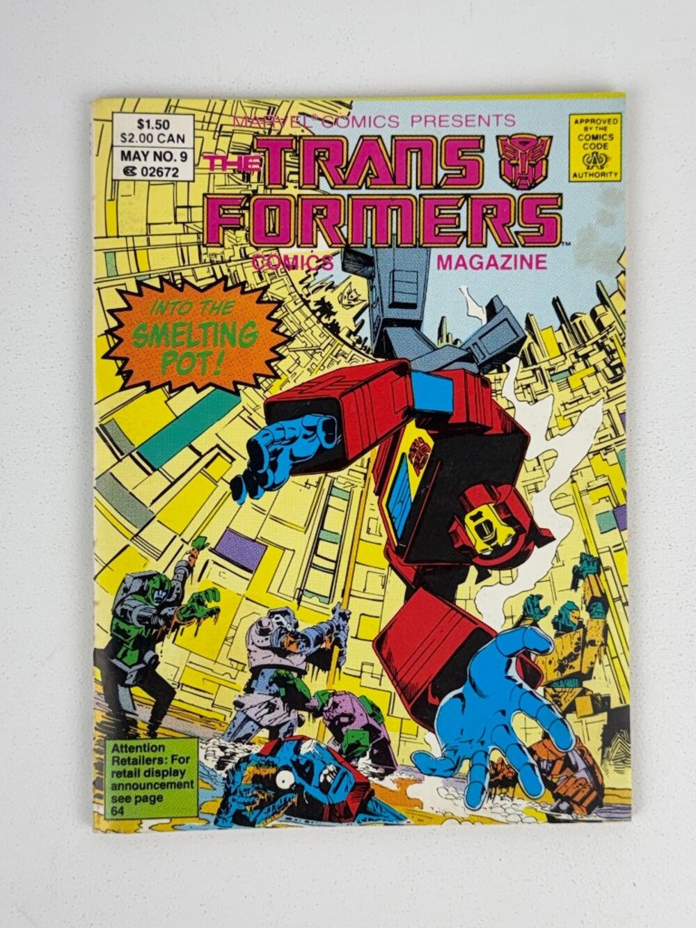 The‎ Transformers Comics Magazine #9 Canadian Price Variant Marvel 1988